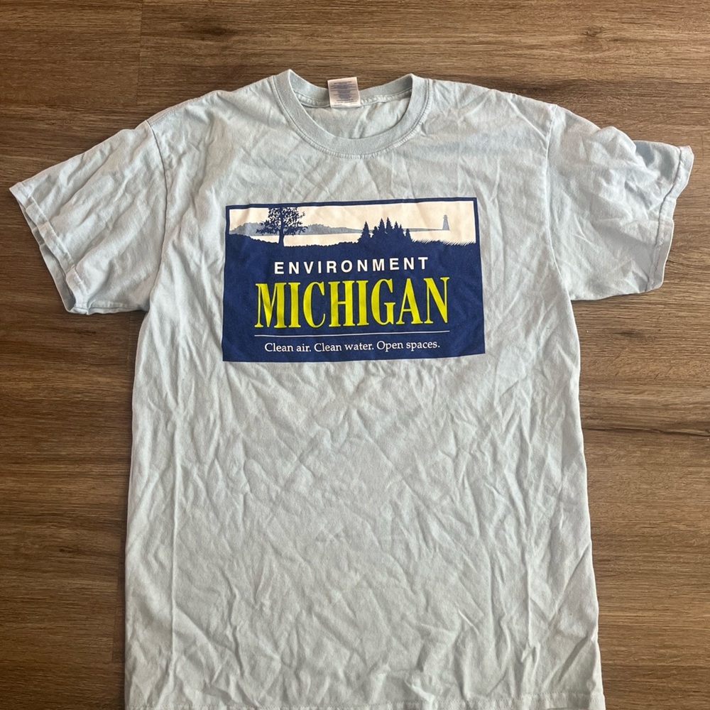 Vintage Light Blue Environment Michigan Tee